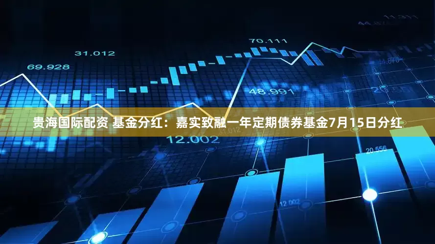 贵海国际配资 基金分红：嘉实致融一年定期债券基金7月15日分红