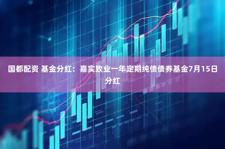 国都配资 基金分红：嘉实致业一年定期纯债债券基金7月15日分红