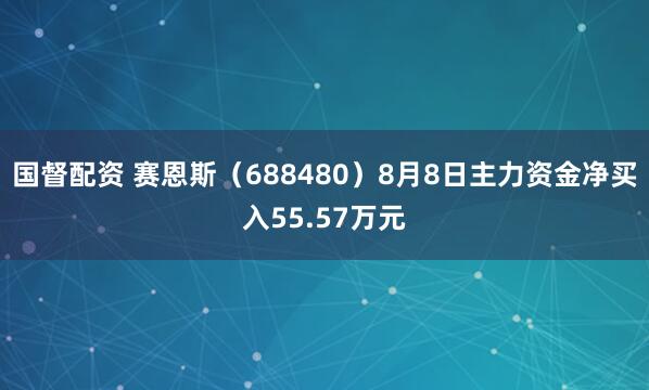 国督配资 赛恩斯（688480）8月8日主力资金净买入55.57万元